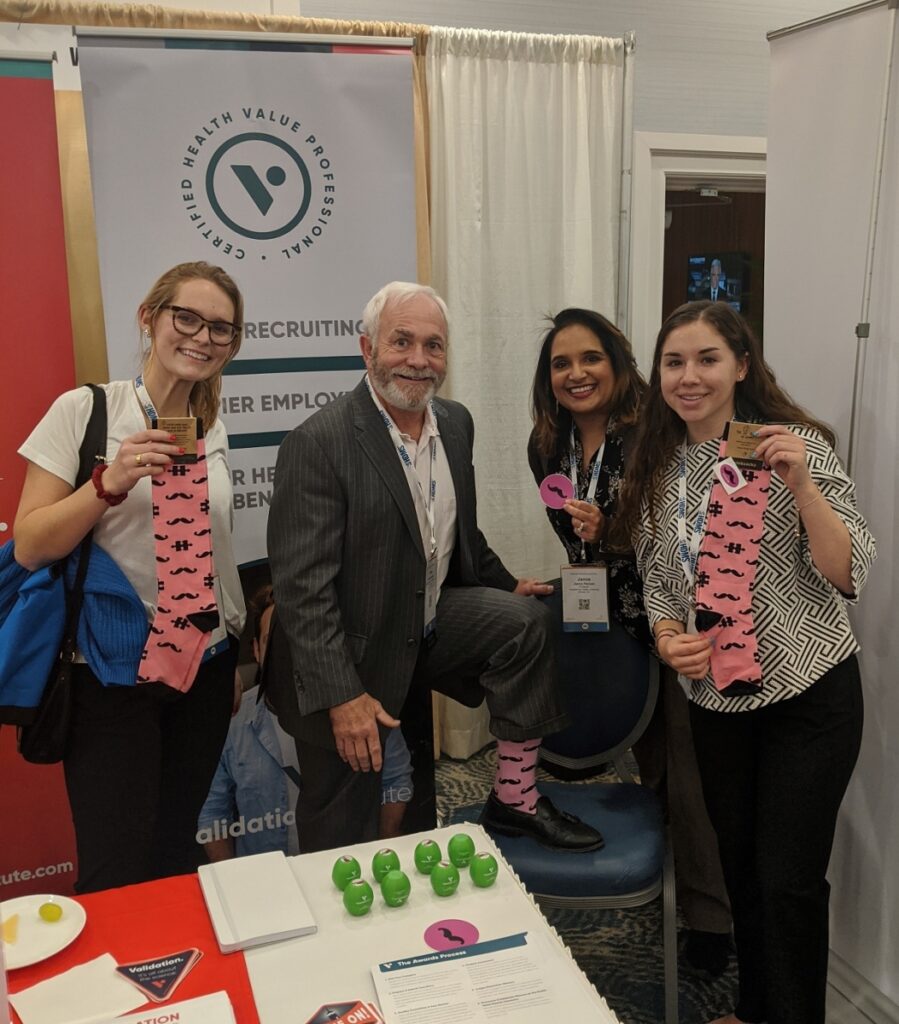 App State attendees with Fred Goldstein of the Validation Institute holding socks from the #picksocks tribe