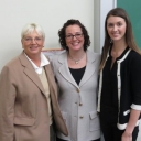 Dr. Karen Epermanis, Robin Joines, and App State Gamma Iota Sigma chapter President Cecilia Yanez