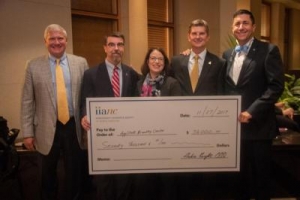 Check presentation with IIANC Chair Jeff Haney, Brantley Center Associate Director Greg Langdon, Walker College of Business Dean Heather Norris, IIANC Distinguished Professor and Brantley Center Director David Marlett, and IIANC CEO Aubie Knight