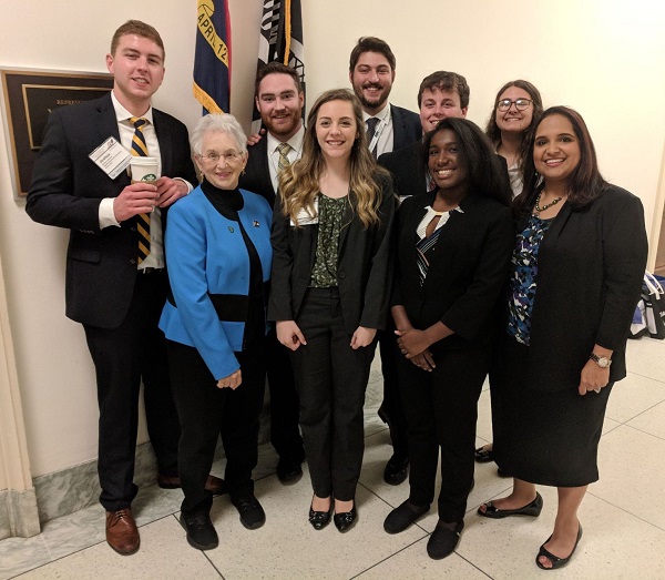 Students with Rep Virginia Foxx