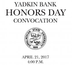 Program Cover: Yadkin Bank Honors Day Convocation, April 21, 2017 4 PM